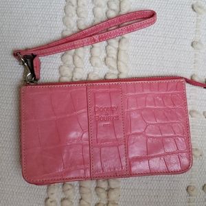Dooney & Bourke pink crocodile wristlet